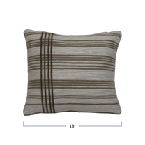 Woven Cotton Jacquard Pillow with Stripes