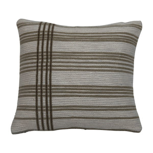 Woven Cotton Jacquard Pillow with Stripes