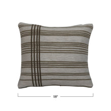 Load image into Gallery viewer, Woven Cotton Jacquard Pillow with Stripes