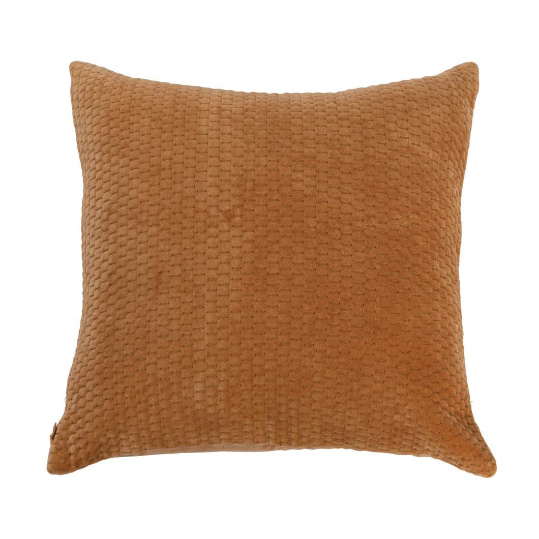 Quilted Cotton Velvet Pillow w/ Kantha Stitch