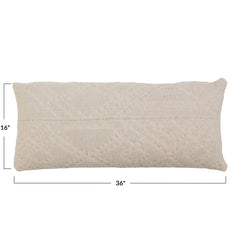 Woven Cotton Jacquard Lumbar Pillow