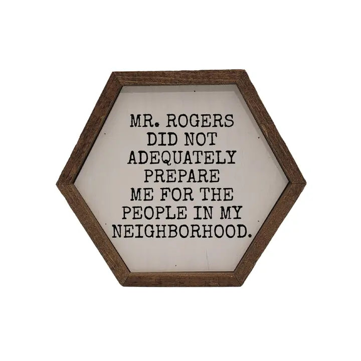 Mr. Rogers Neighborhood- Hexagon Box Sign