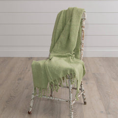 Celery Green Throw With Tassels