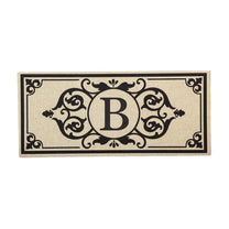 Cambridge Monogram Burlap Sassafras Switch Mat, Letters A-Z, 22" X 10"