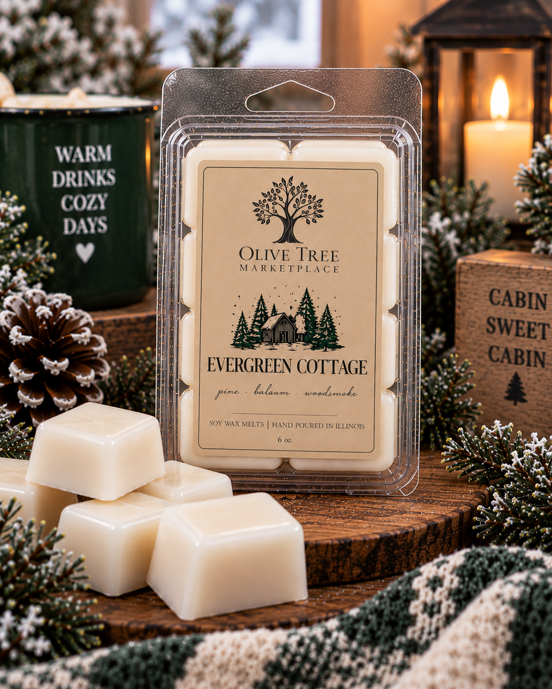 Evergreen Cottage 6 oz Simply Elegant soy wax melt