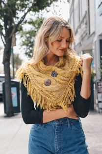 Heathered Shoulder Warmer With Coco Buttons