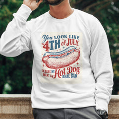 4th of July Hot Dog Birthday PNG - Retro Patriotic Digital Download