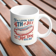 4th of July Hot Dog Birthday PNG - Retro Patriotic Digital Download