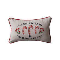 Cotton Printed Lumbar Pillow w/ Corduroy Back &amp; Piping