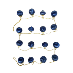 Embossed Mercury Glass Ornament Garland with Gold Cord