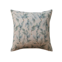 Square Linen &amp; Cotton Printed Pillow with Pine Bough Pattern