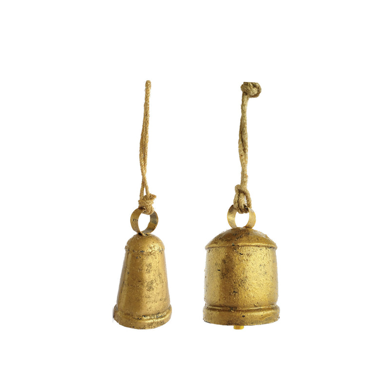 Metal Bell Ornament, Antique Brass Finish