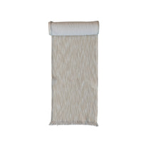 Woven Cotton Slub Table Runner w/ Metallic Gold Thread &amp; Fringe, Natural