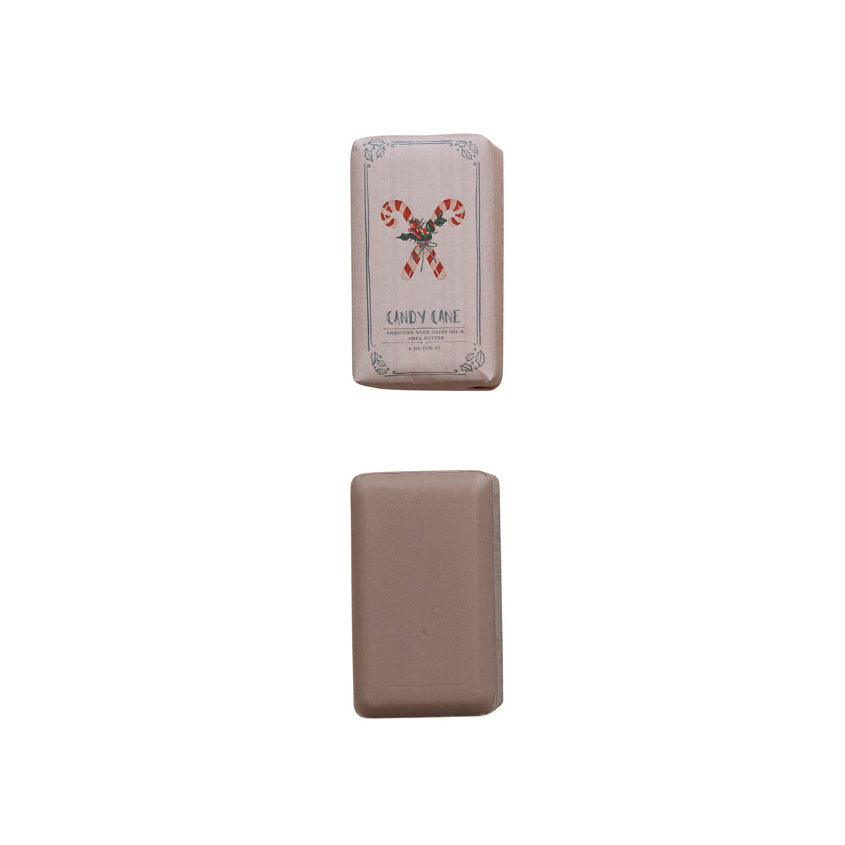 Candy Cane Scented Olive Oil &amp; Shea Butter Milled Bar Soap