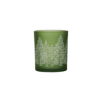 Glass Tealight/Votive Holder with Laser Etched Trees