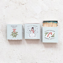 Safety Matches in Matchbox w/ Embossed Holiday Image &amp; Saying, 3 Styles