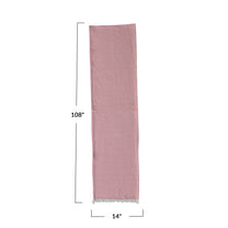 Woven Cotton Table Runner w/ Stripes &amp; Fringe, Red &amp; White
