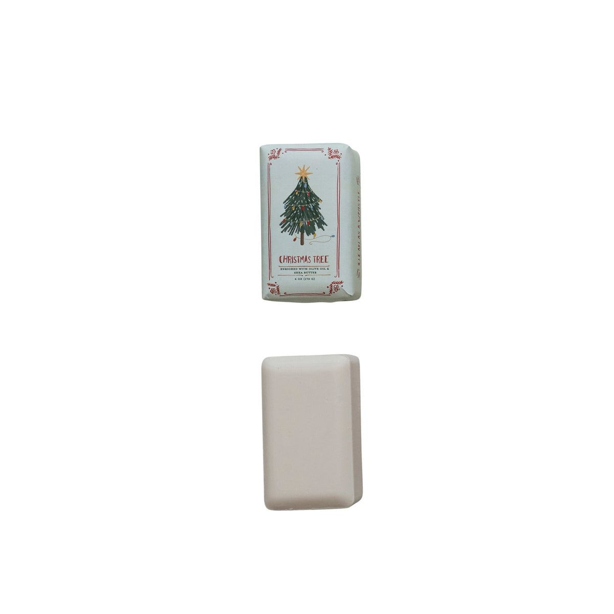 Candy Cane Scented Olive Oil &amp; Shea Butter Milled Bar Soap