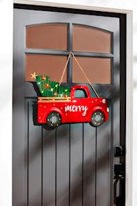 Light-Up Christmas Truck Door Hanger