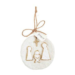 Nativity Glitter Papier-Mache Ornament