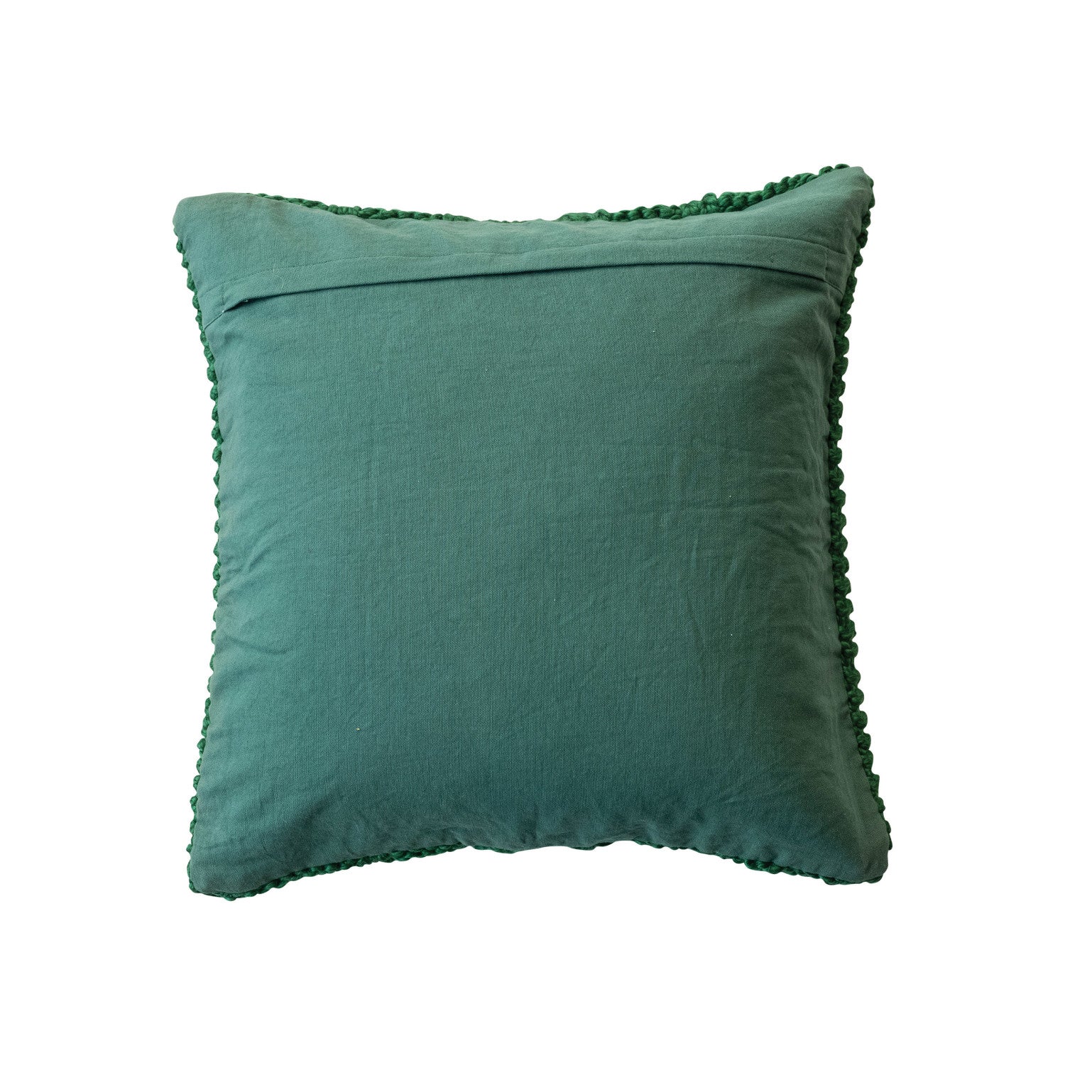 Square Hand-Woven Acrylic &amp; Cotton Slub Cable Knit Pillow