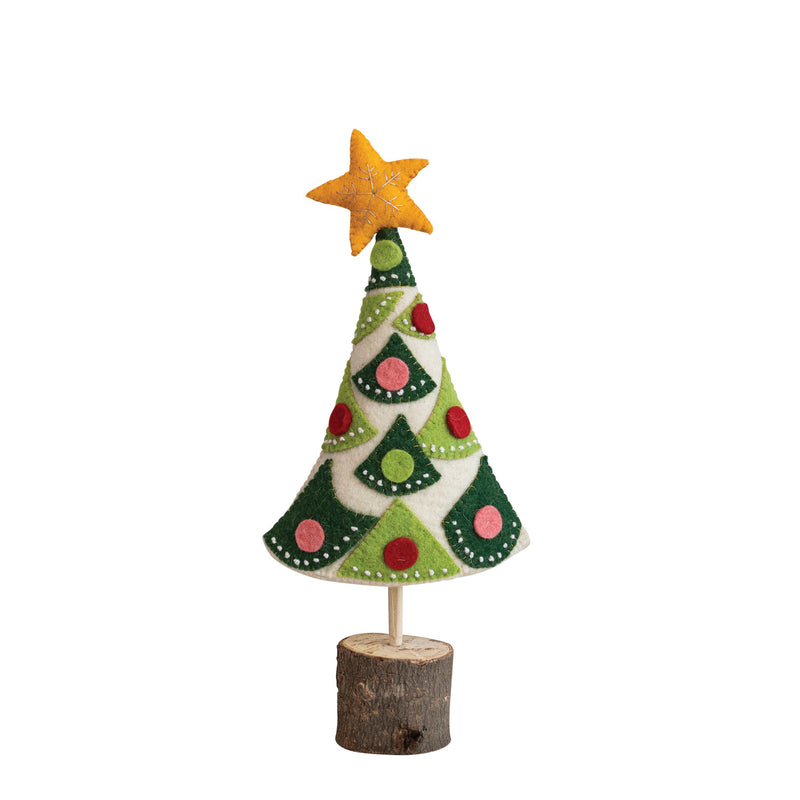 Handmade Wool Felt Tree with Star