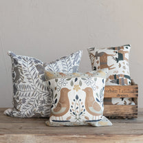 Otomi Pattern &amp; Chambray Back Pillow