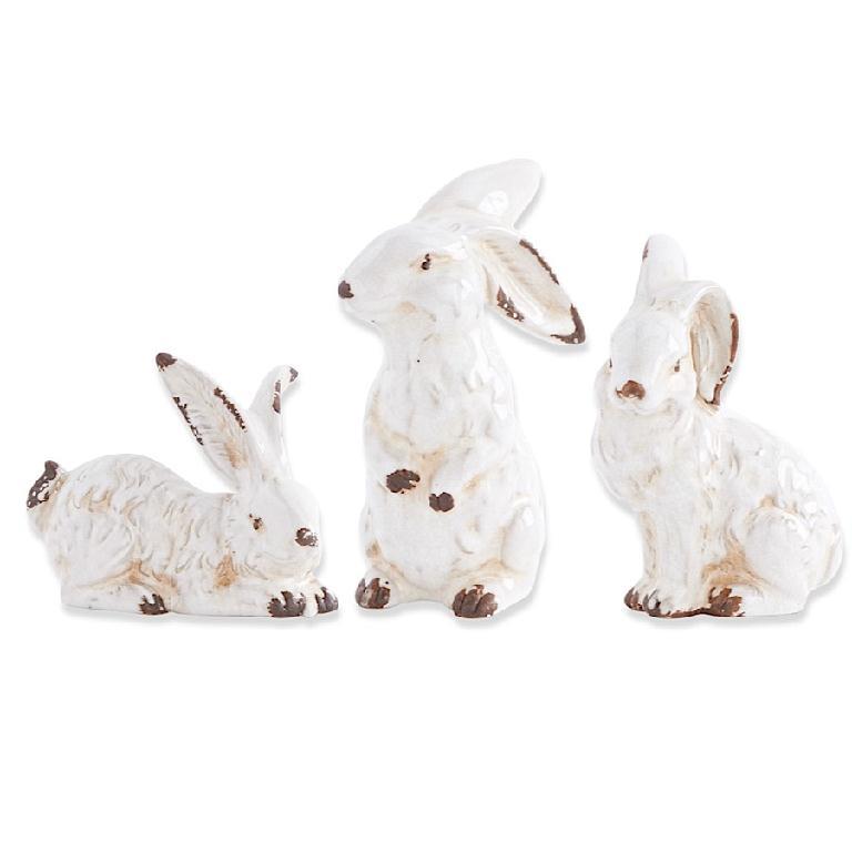 Vintage White Ceramic Bunnies
