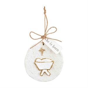 Nativity Glitter Papier-Mache Ornament