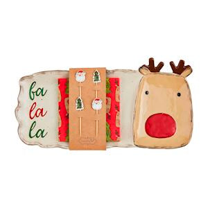 Fa La La Reindeer Hostess Tray Gift Set