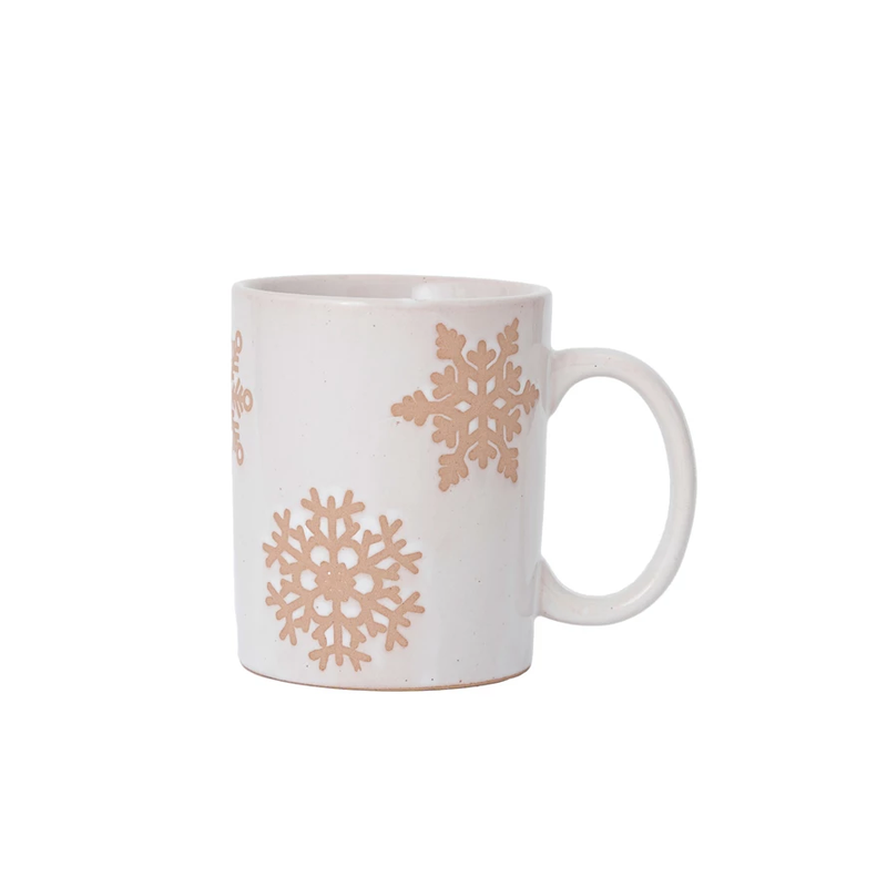 Stoneware Mug w/ Wax Relief Snowflakes