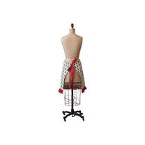 Cotton Printed Half Apron w/ Christmas Tree Pattern, Pocket &amp; Ruffle