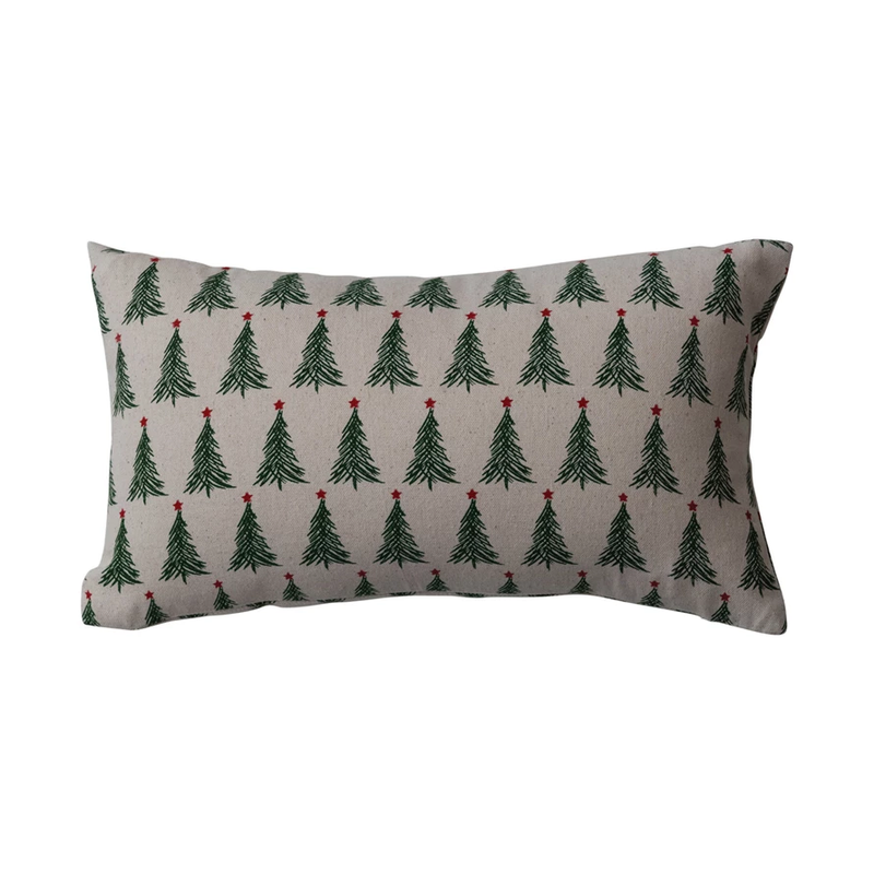 Stonewashed Cotton Printed Lumbar Pillow