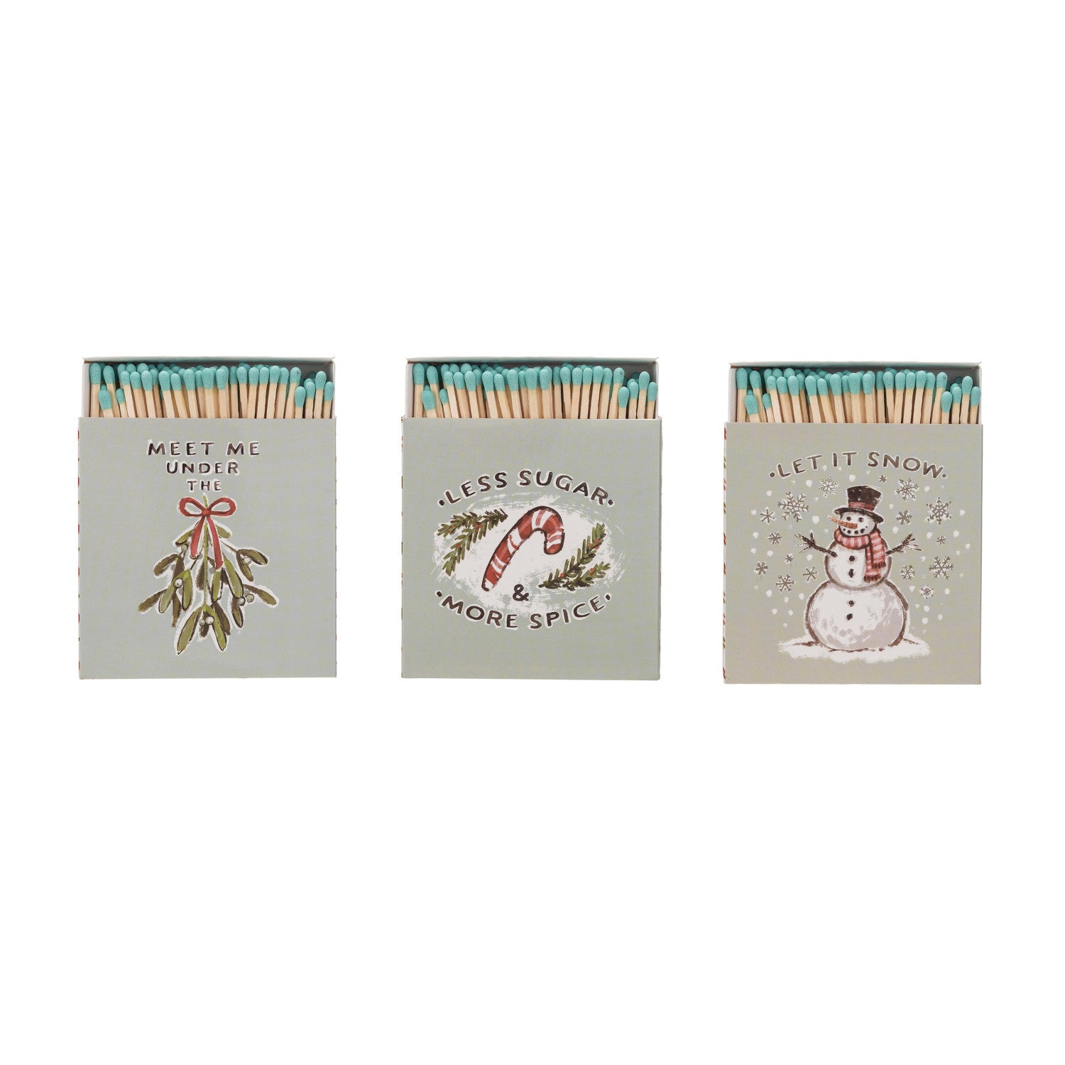 Safety Matches in Matchbox w/ Embossed Holiday Image &amp; Saying, 3 Styles