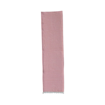Woven Cotton Table Runner w/ Stripes &amp; Fringe, Red &amp; White