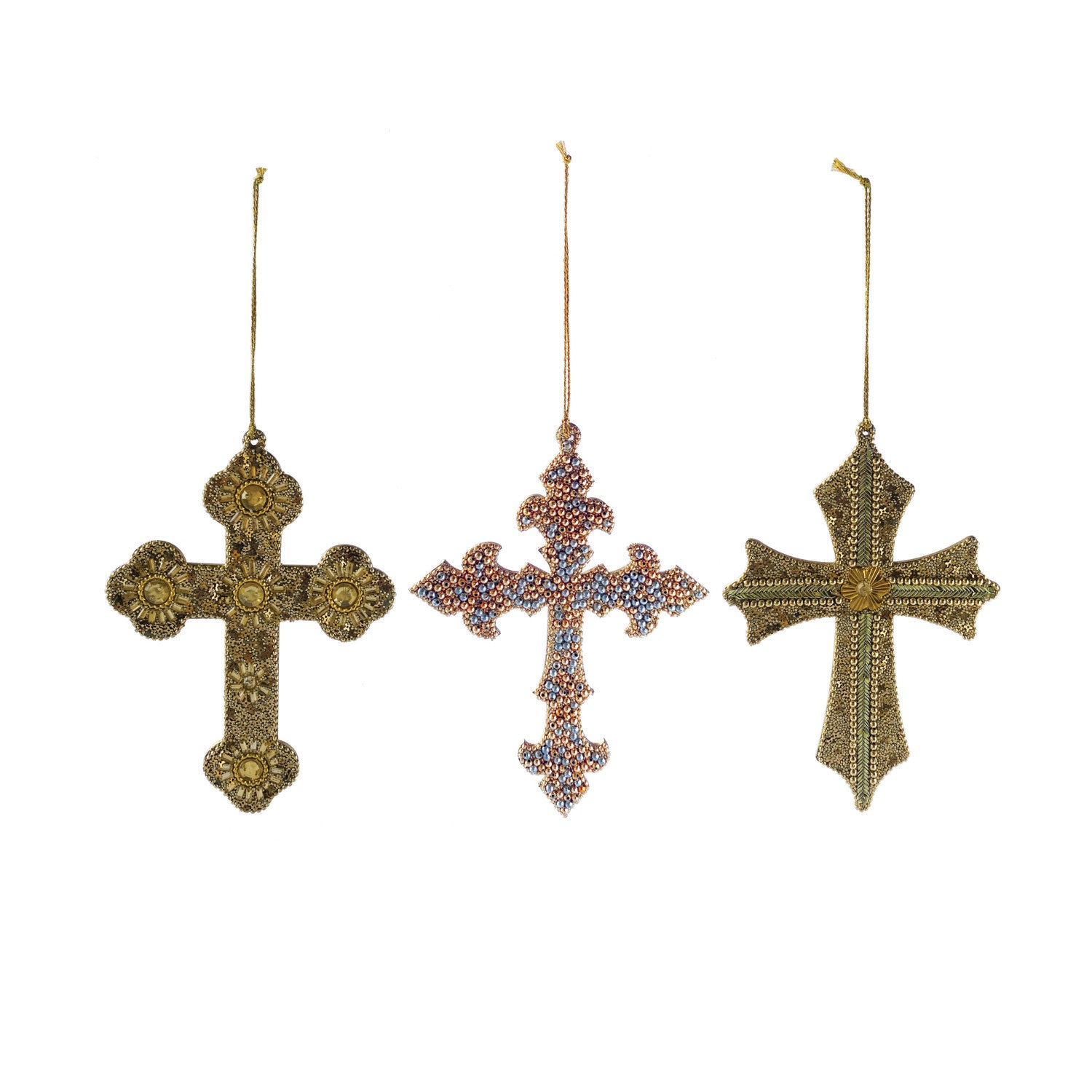 Handmade Acrylic Bead &amp; MDF Cross Ornaments