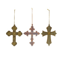 Handmade Acrylic Bead &amp; MDF Cross Ornaments