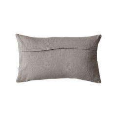 Cotton Embroidered Lumbar Pillow w/ Chambray Back