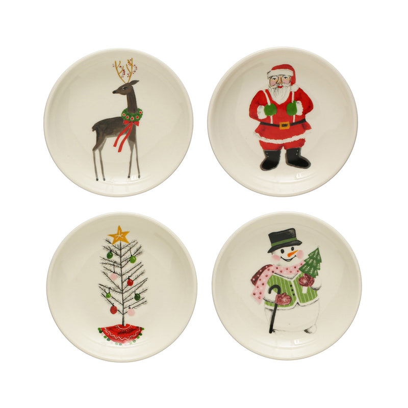 Round Stoneware Plate with Holiday Image