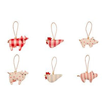 Plush Farm Animal Ornaments
