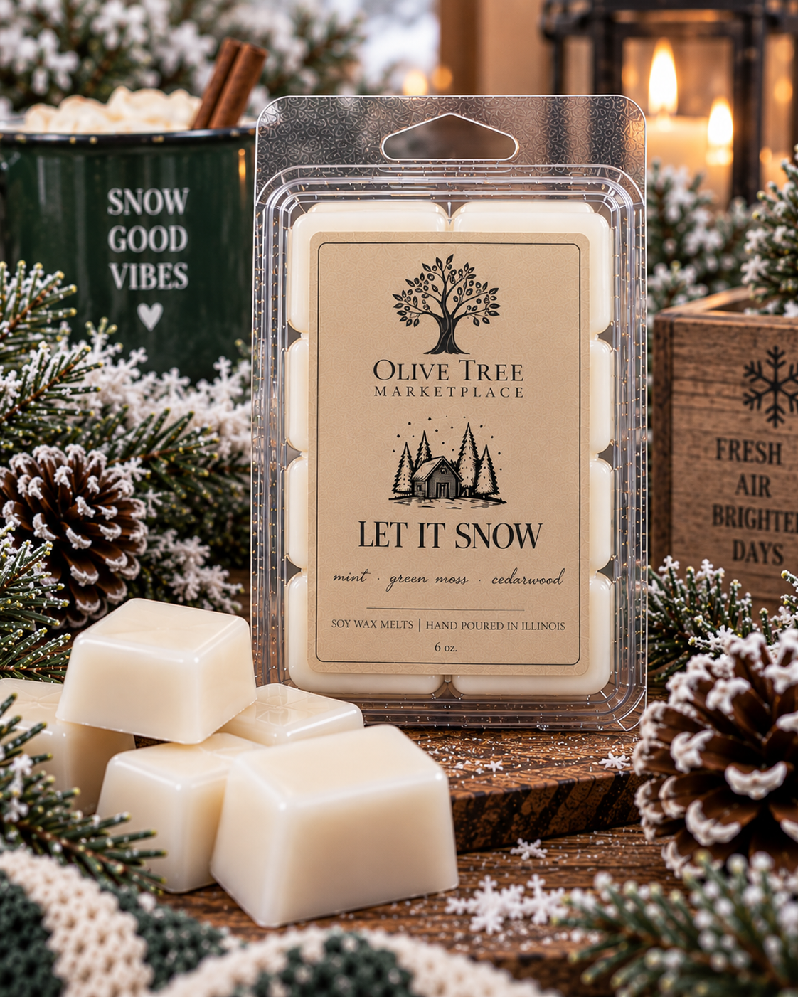 Let It Snow 6 oz Simply Elegant soy wax melt