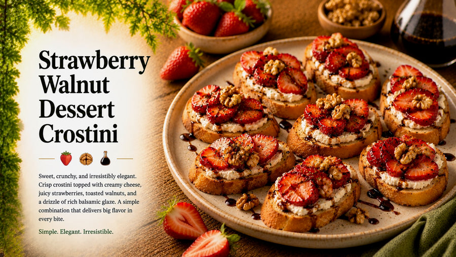 Strawberry Walnut Dessert Crostini