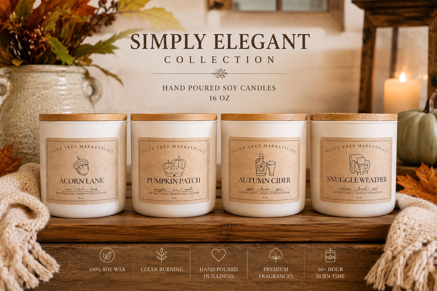 Olive Tree Marketplace Simply Elegant candle collection