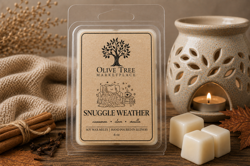 Olive Tree Marketplace Snuggle Weather 6 oz soy wax melt hero