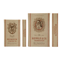 Load image into Gallery viewer, Canvas Book Storage Boxes &quot;Kringle &amp; Co. Workshop&quot;