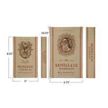 Load image into Gallery viewer, Canvas Book Storage Boxes &quot;Kringle &amp; Co. Workshop&quot;