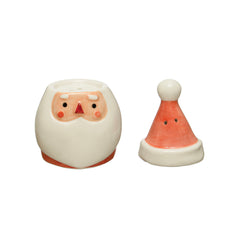 Stoneware Santa Salt & Pepper Shakers