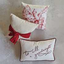 Hand-Woven Cotton Slub Pillow w/ Bow
