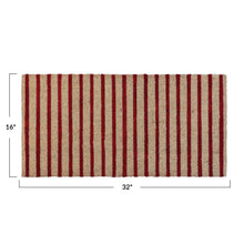 Load image into Gallery viewer, Natural Coir Doormat w/ Red Stripes