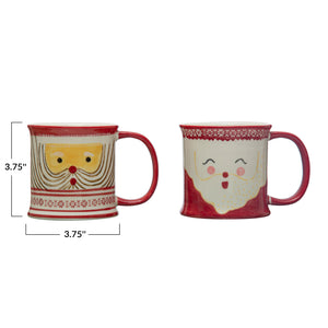 Hand-Painted Stoneware Mug w/ Santa